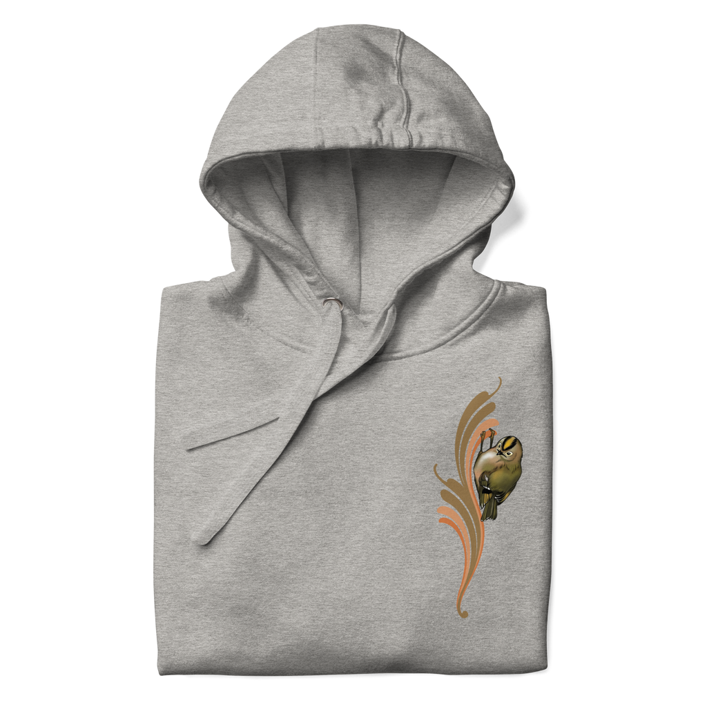 Goldcrest Hoodie – Small Bird Illustration | Nature Inspired Unisex Sweatshirt