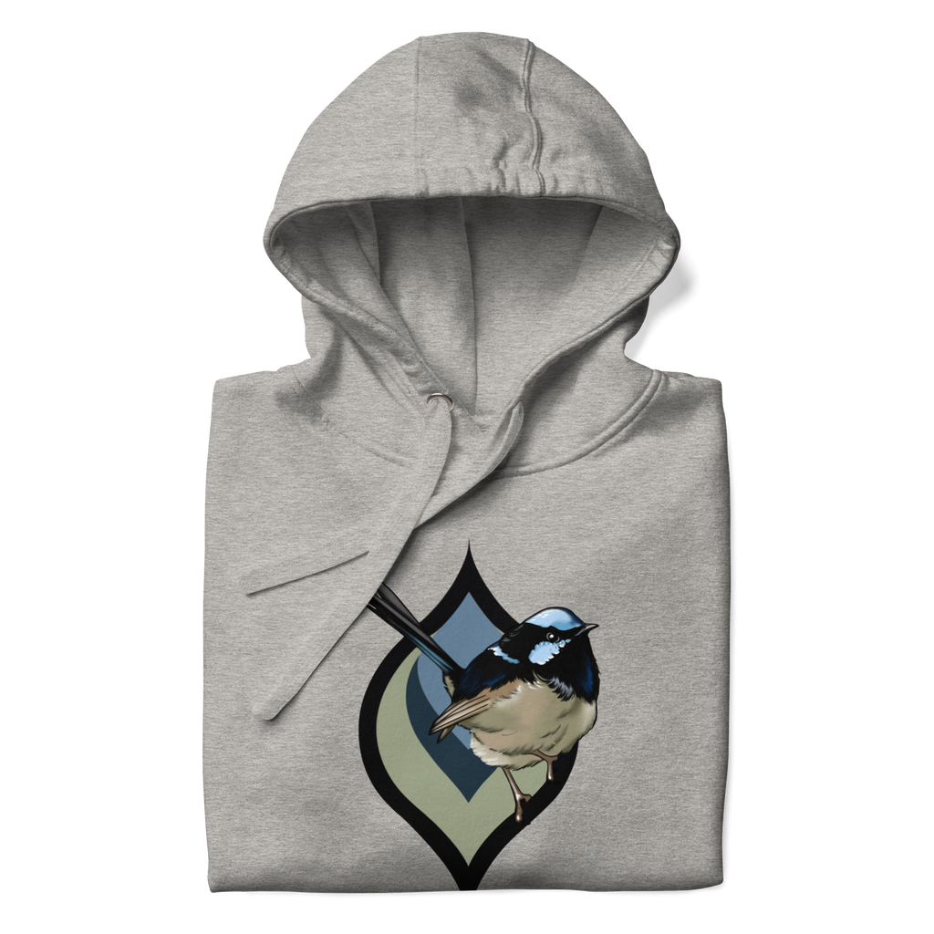 Fairy Wren Hoodie – Bird Illustration Pullover | Nature Inspired Unisex Sweatshirt