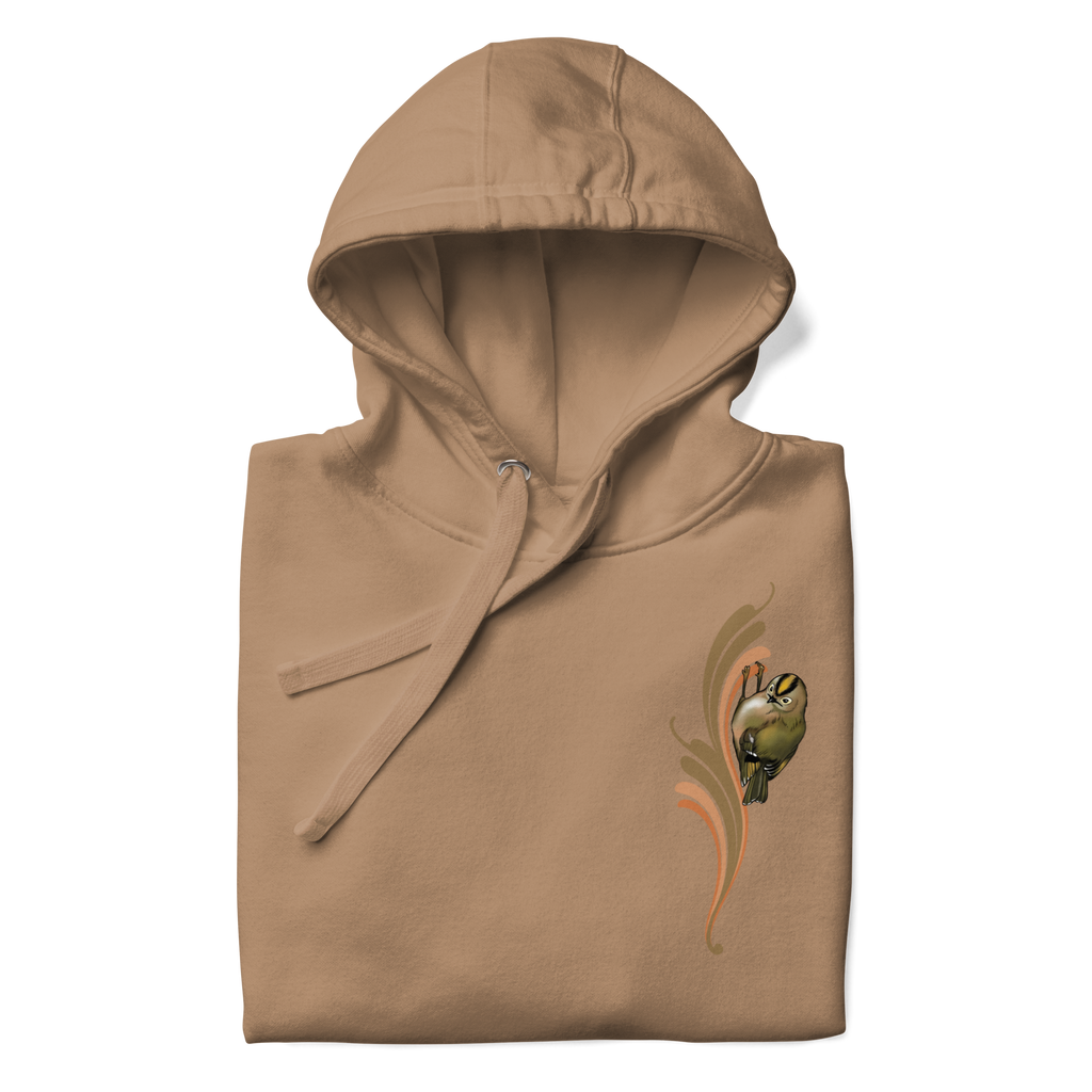 Goldcrest Hoodie – Small Bird Illustration | Nature Inspired Unisex Sweatshirt
