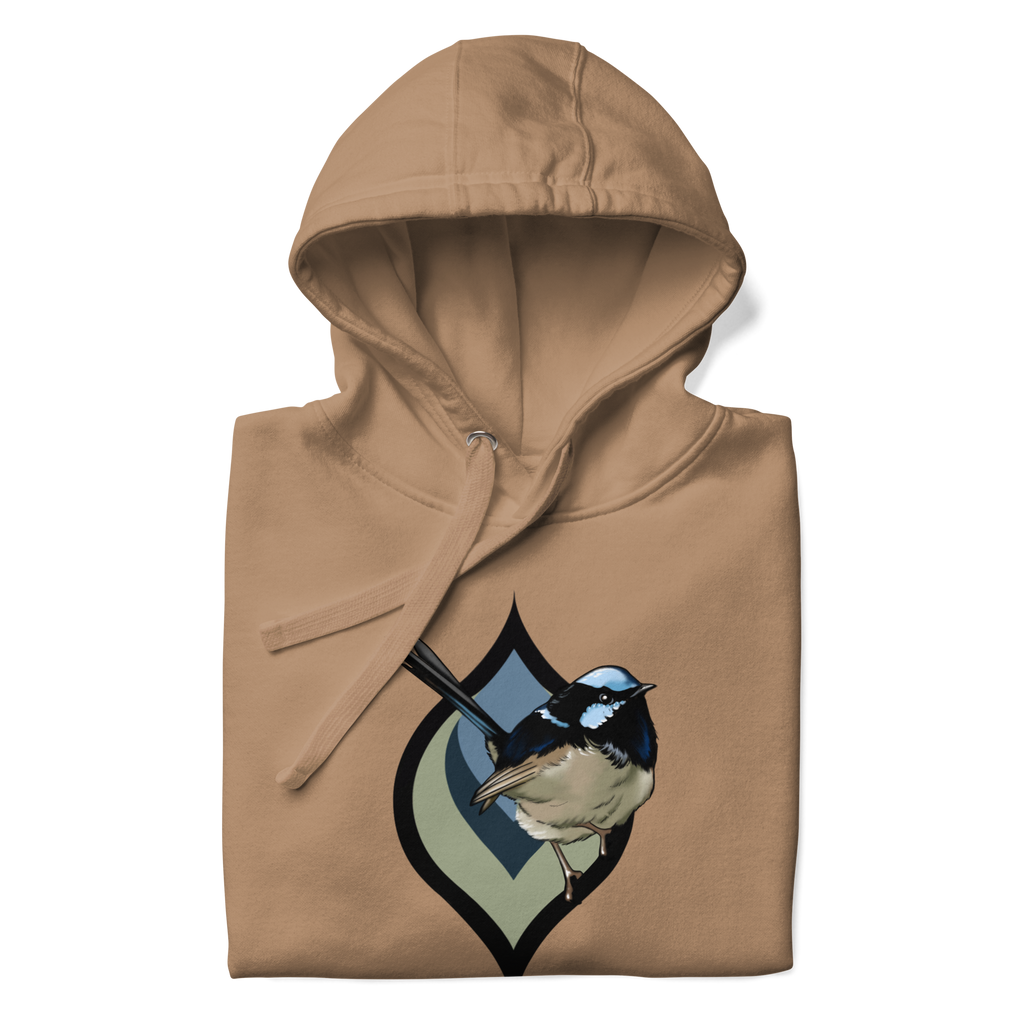 Fairy Wren Hoodie – Bird Illustration Pullover | Nature Inspired Unisex Sweatshirt