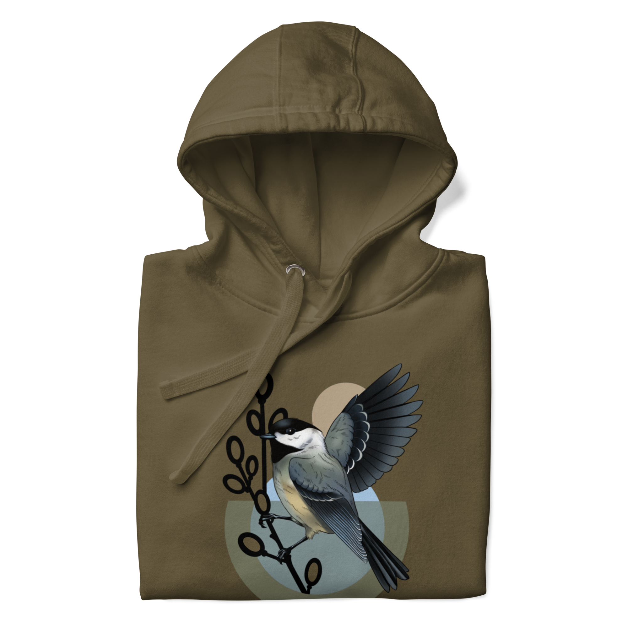 Chickadee Hoodie – Bird Illustration Pullover | Nature Inspired Unisex Sweatshirt