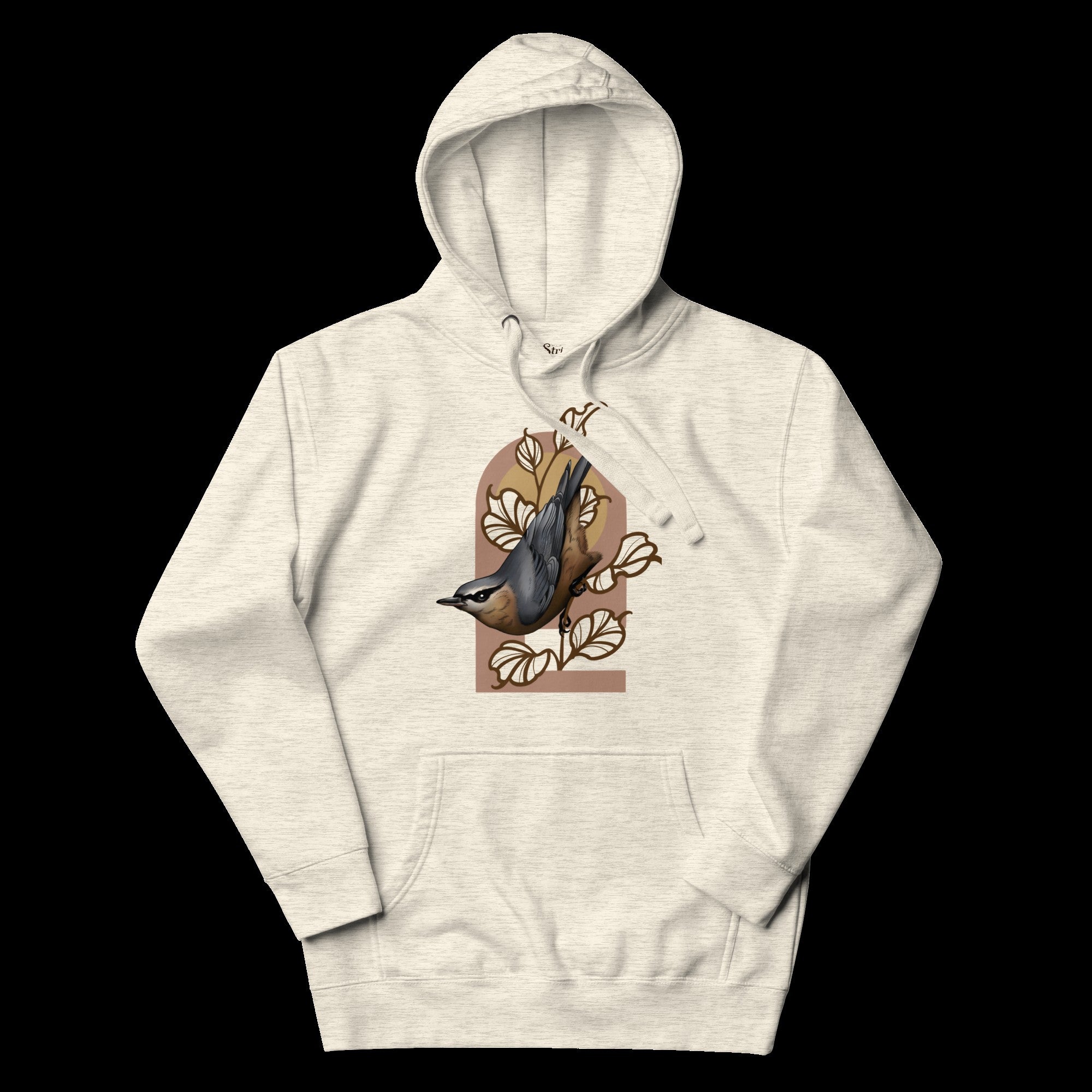 Nuthatch Hoodie – Bird Illustration Pullover | Nature Inspired Unisex Sweatshirt