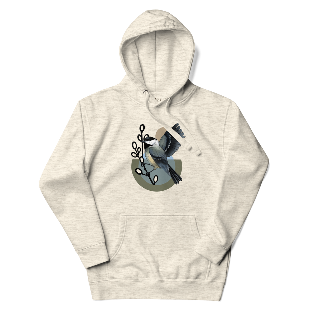 Chickadee Hoodie – Bird Illustration Pullover | Nature Inspired Unisex Sweatshirt
