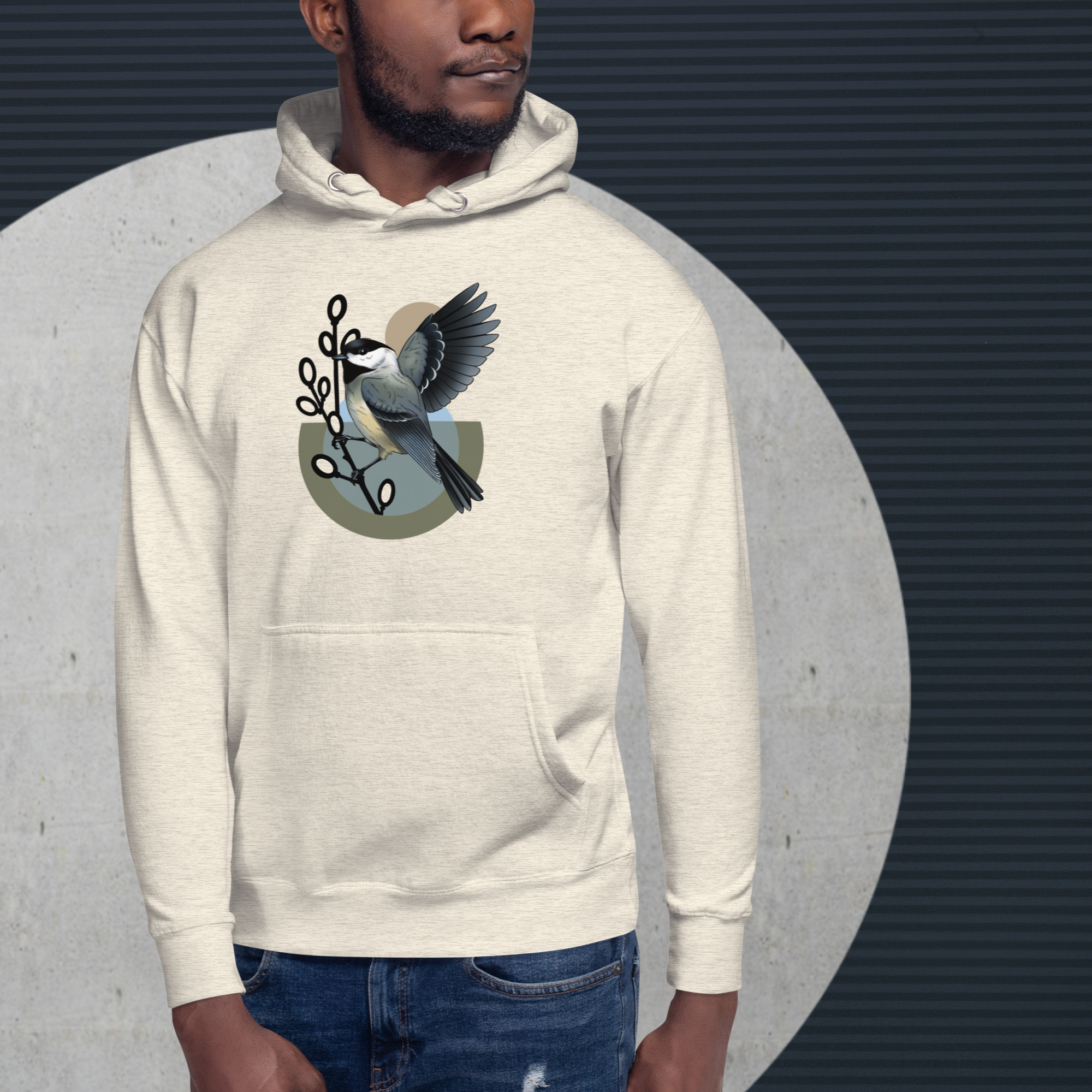 Chickadee Hoodie – Bird Illustration Pullover | Nature Inspired Unisex Sweatshirt