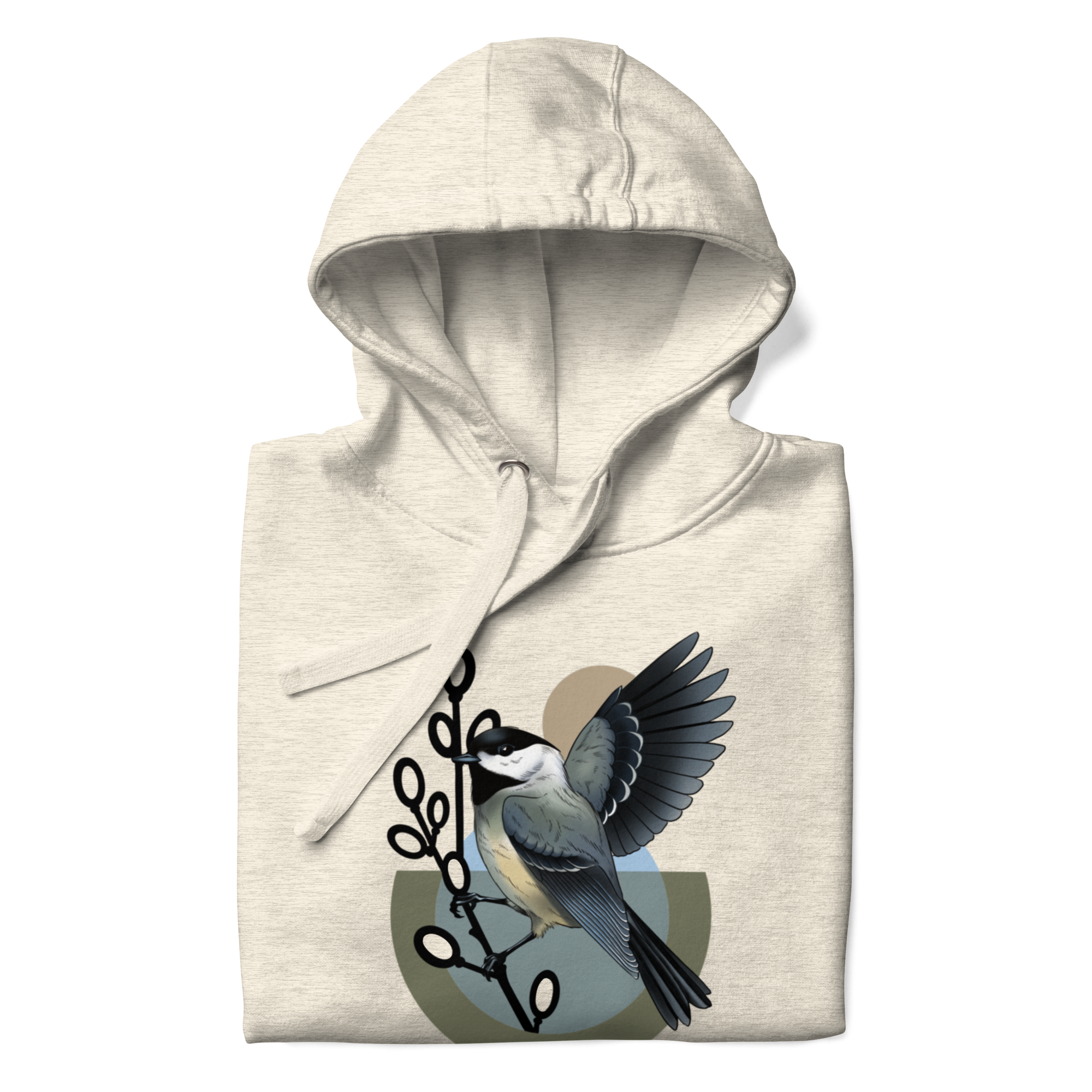 Chickadee Hoodie – Bird Illustration Pullover | Nature Inspired Unisex Sweatshirt