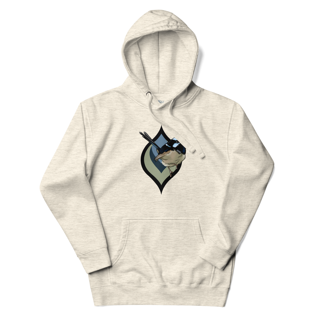 Fairy Wren Hoodie – Bird Illustration Pullover | Nature Inspired Unisex Sweatshirt