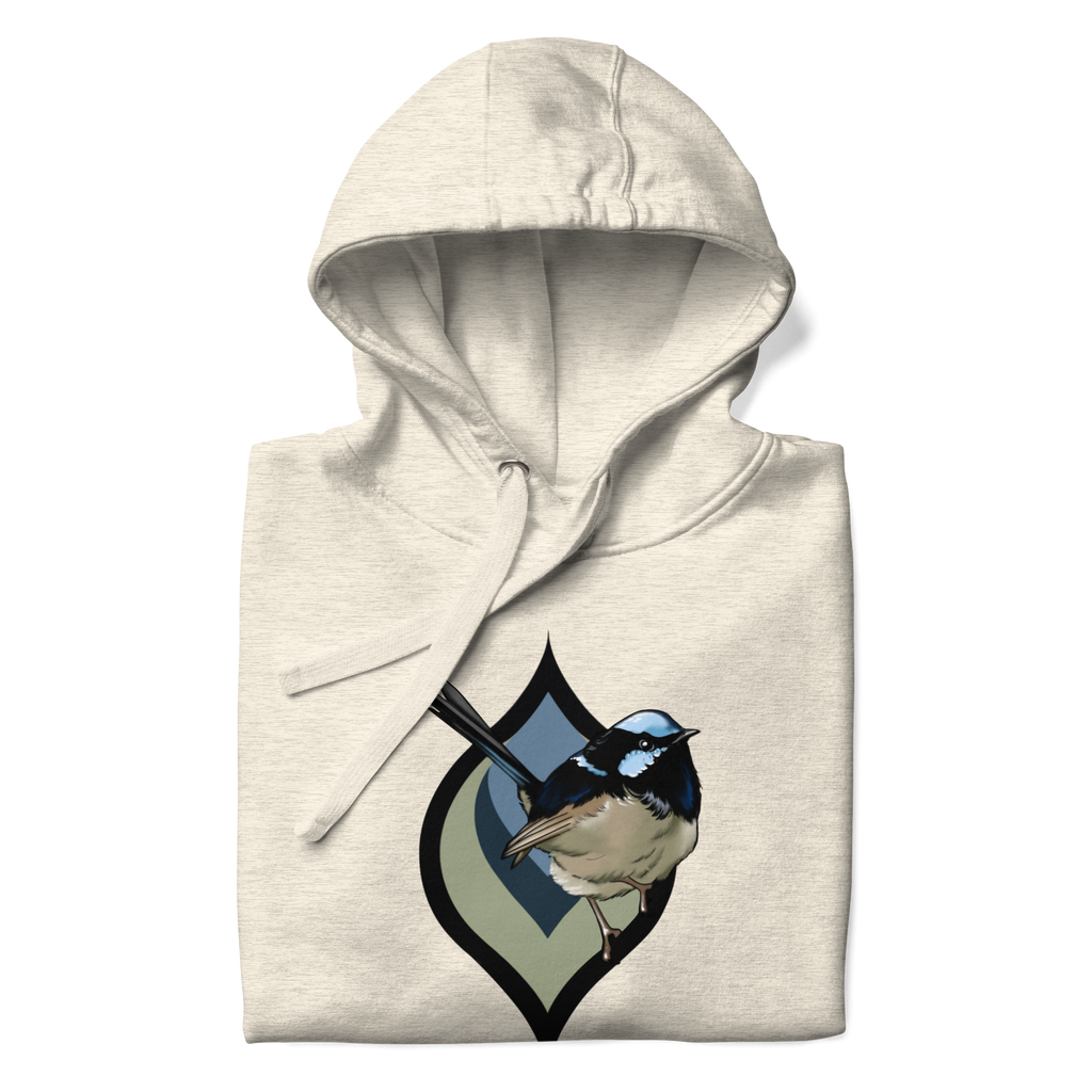 Fairy Wren Hoodie – Bird Illustration Pullover | Nature Inspired Unisex Sweatshirt