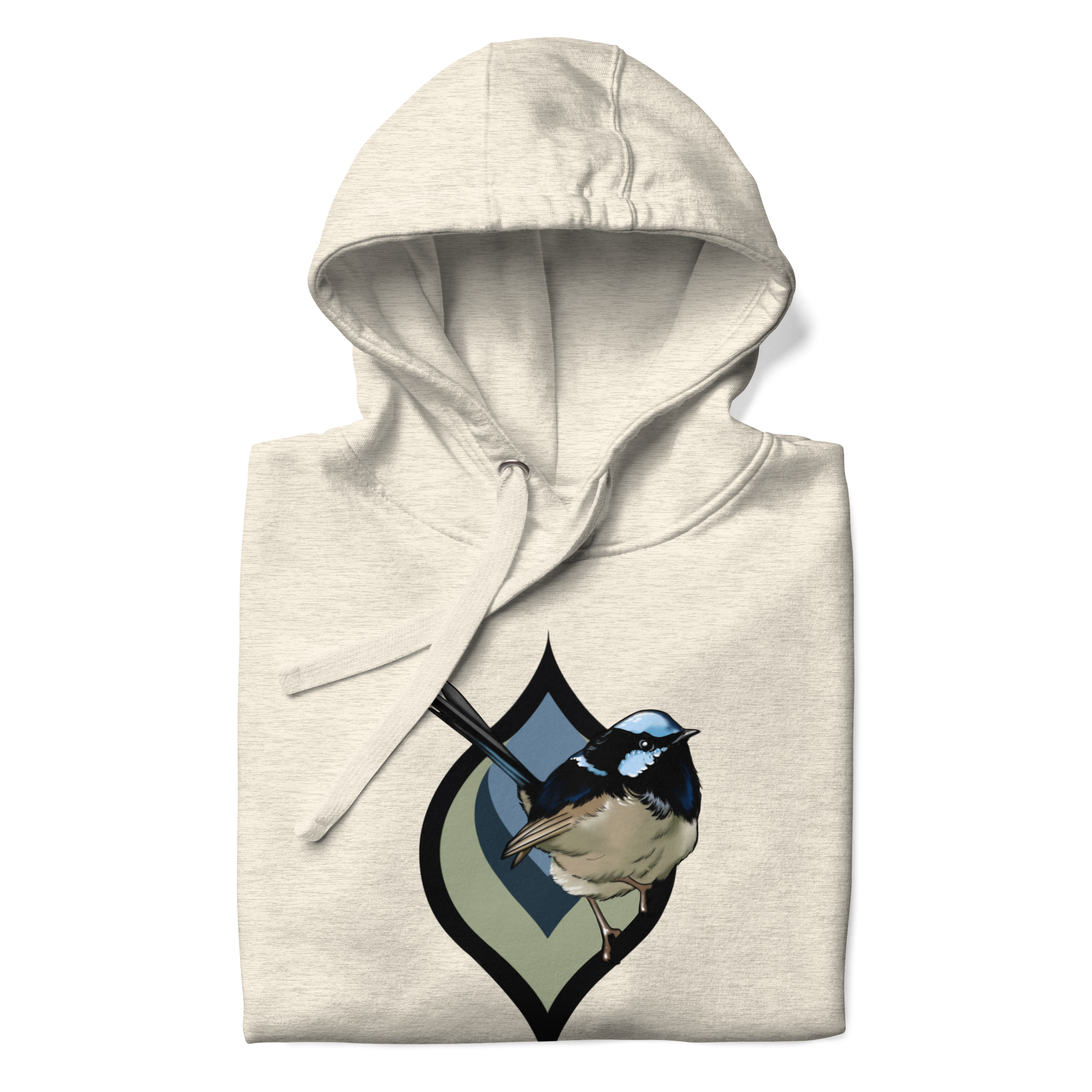 Fairy Wren Hoodie – Bird Illustration Pullover | Nature Inspired Unisex Sweatshirt