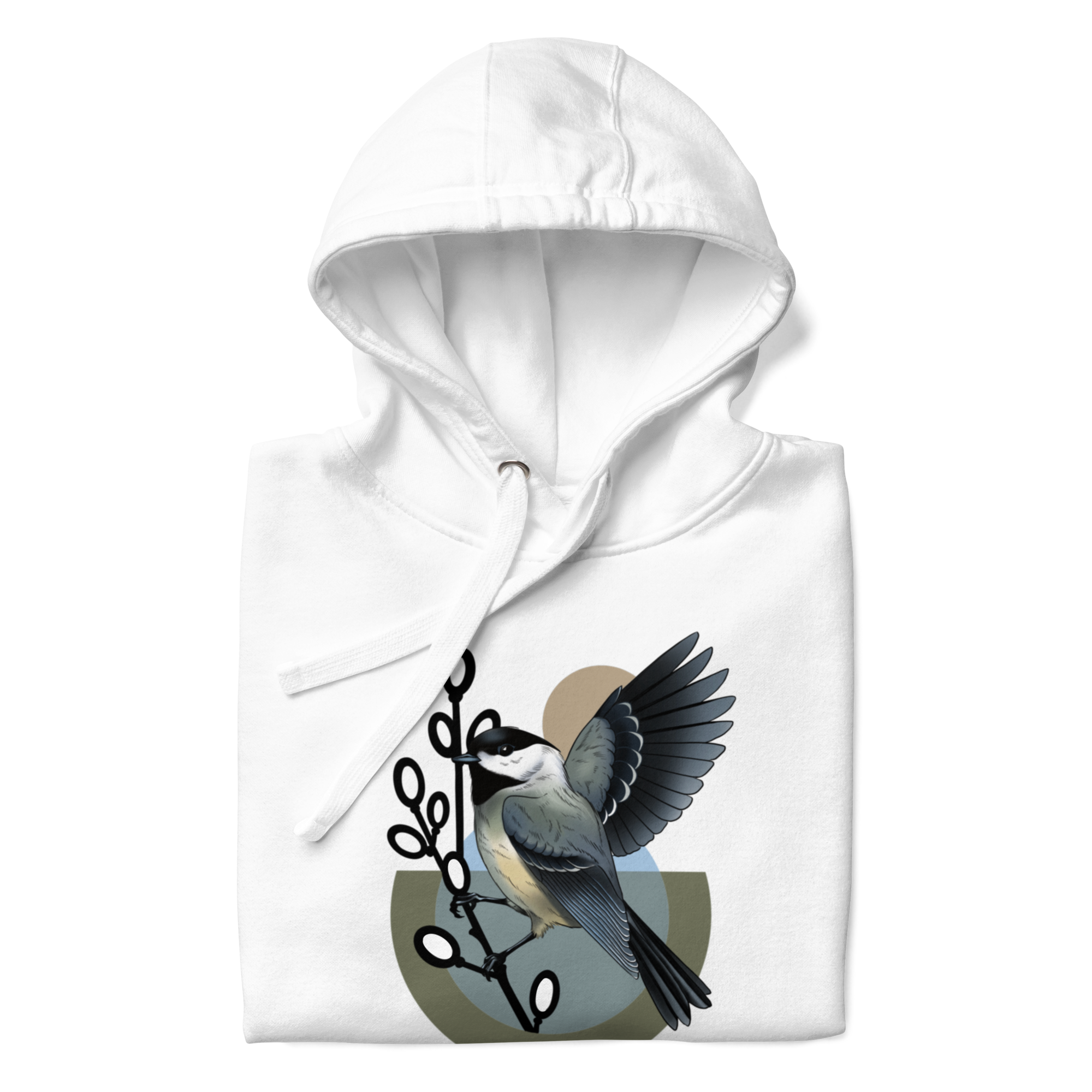 Chickadee Hoodie – Bird Illustration Pullover | Nature Inspired Unisex Sweatshirt