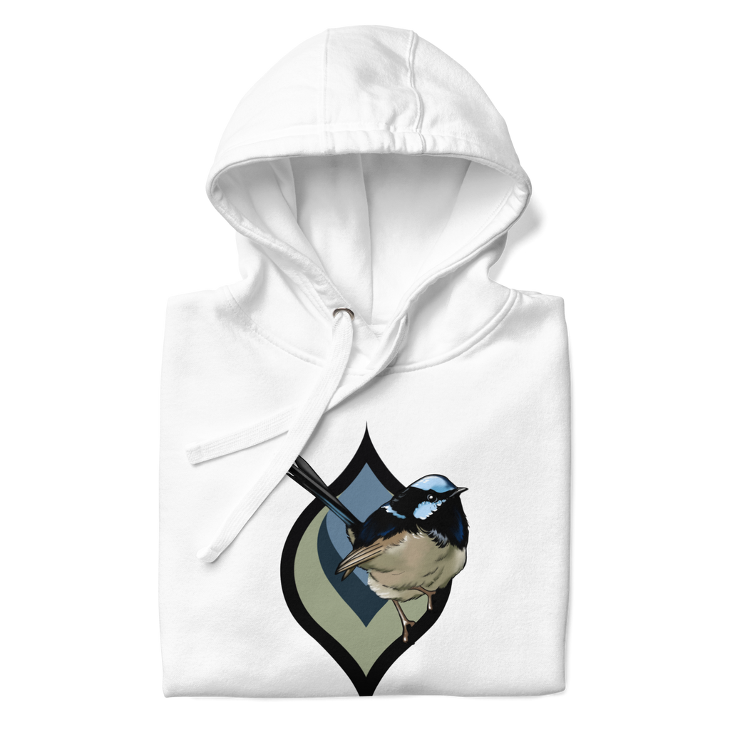 Fairy Wren Hoodie – Bird Illustration Pullover | Nature Inspired Unisex Sweatshirt