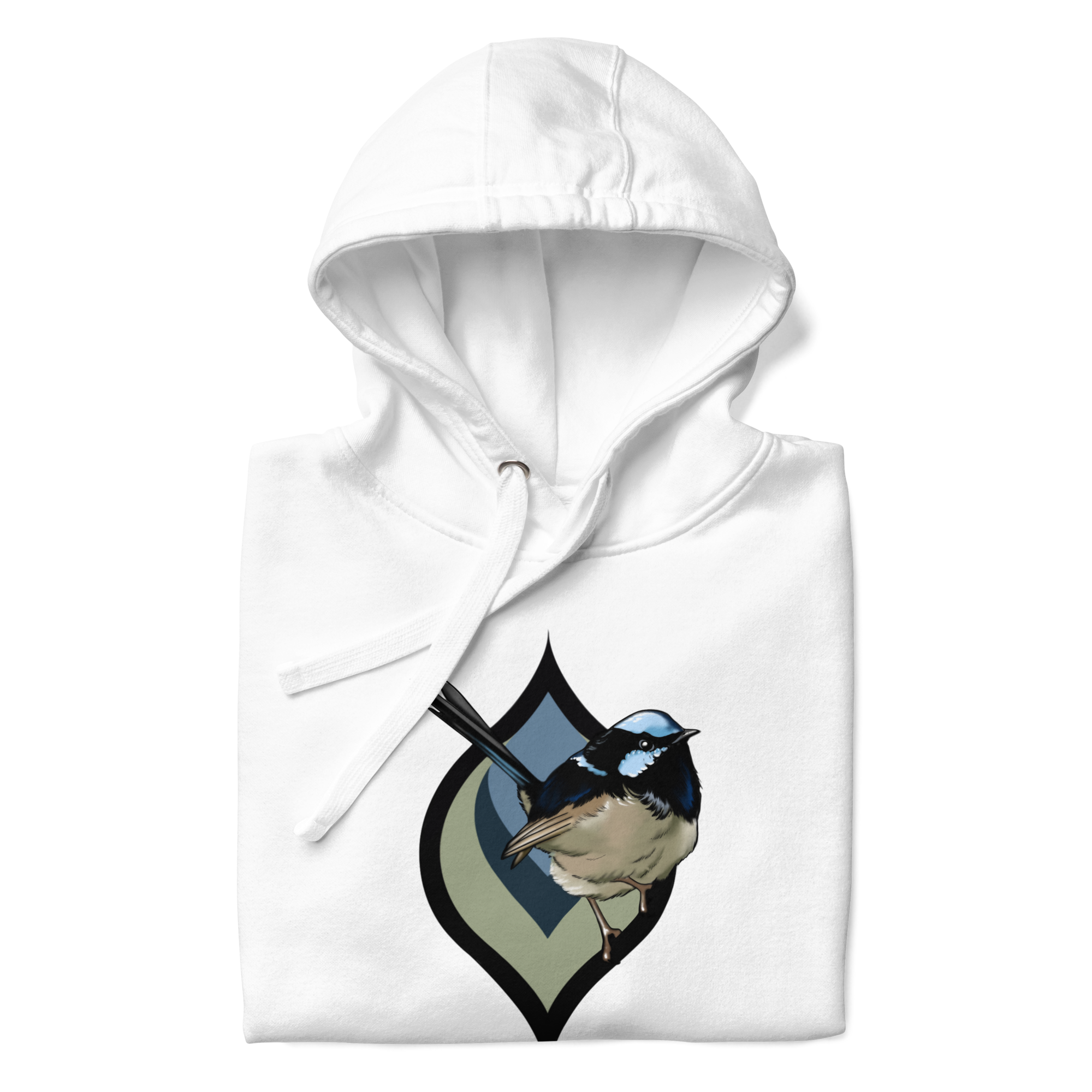 Fairy Wren Hoodie – Bird Illustration Pullover | Nature Inspired Unisex Sweatshirt