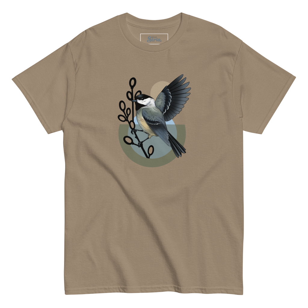 Chickadee Bird T Shirt – Minimalist Nature Art Tee | Unisex Cotton Shirt