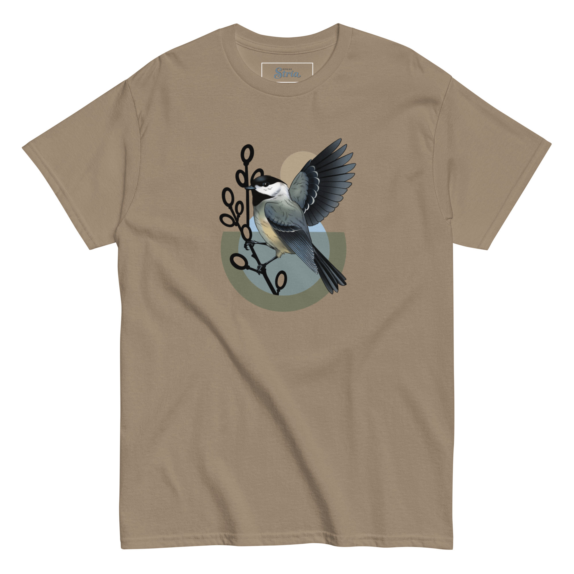 Chickadee Bird T Shirt – Minimalist Nature Art Tee | Unisex Cotton Shirt