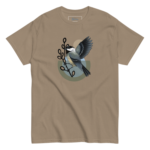 Chickadee Bird T Shirt – Minimalist Nature Art Tee | Unisex Cotton Shirt