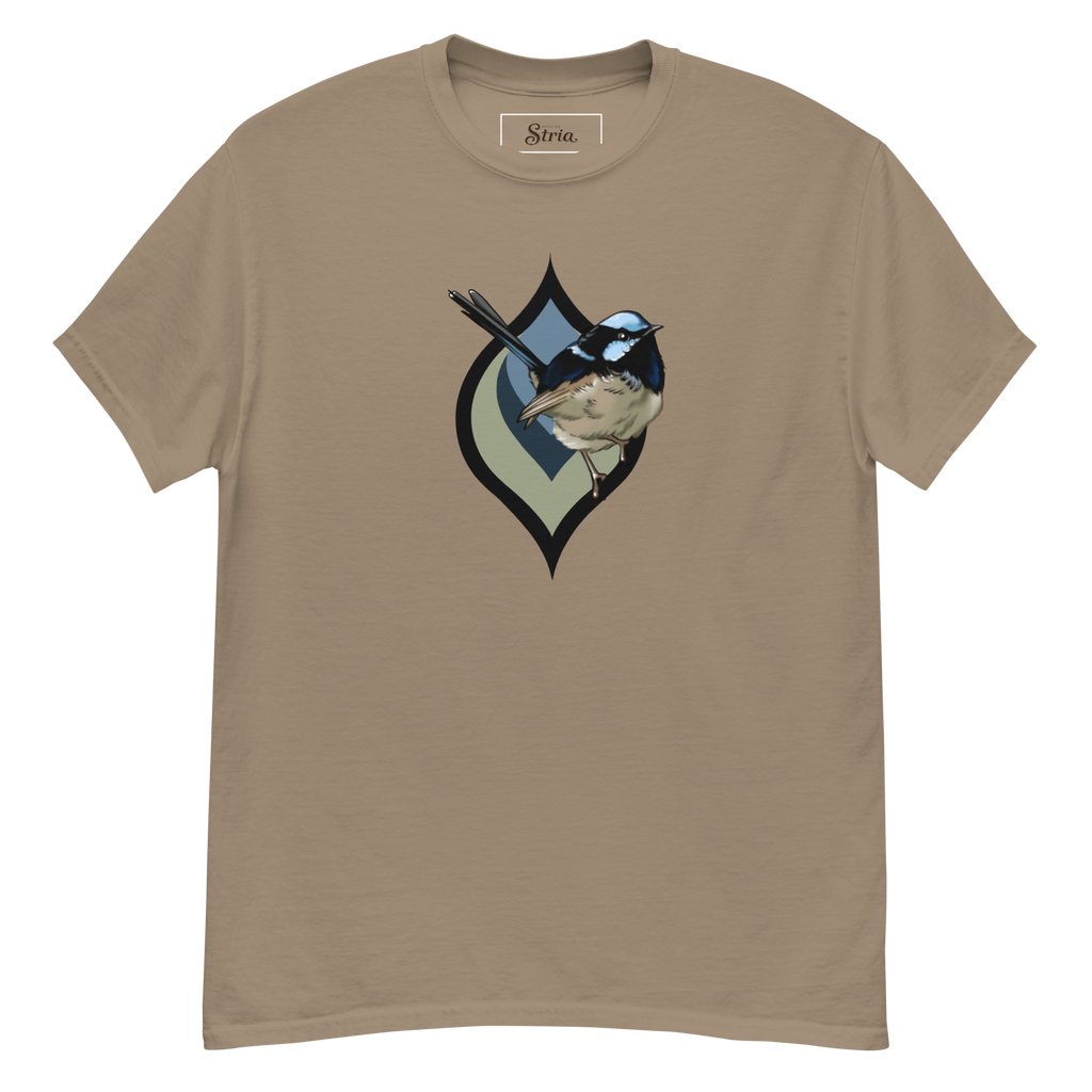 Fairy Wren Bird T-Shirt – Minimalist Nature Art Tee | Unisex Cotton Shirt