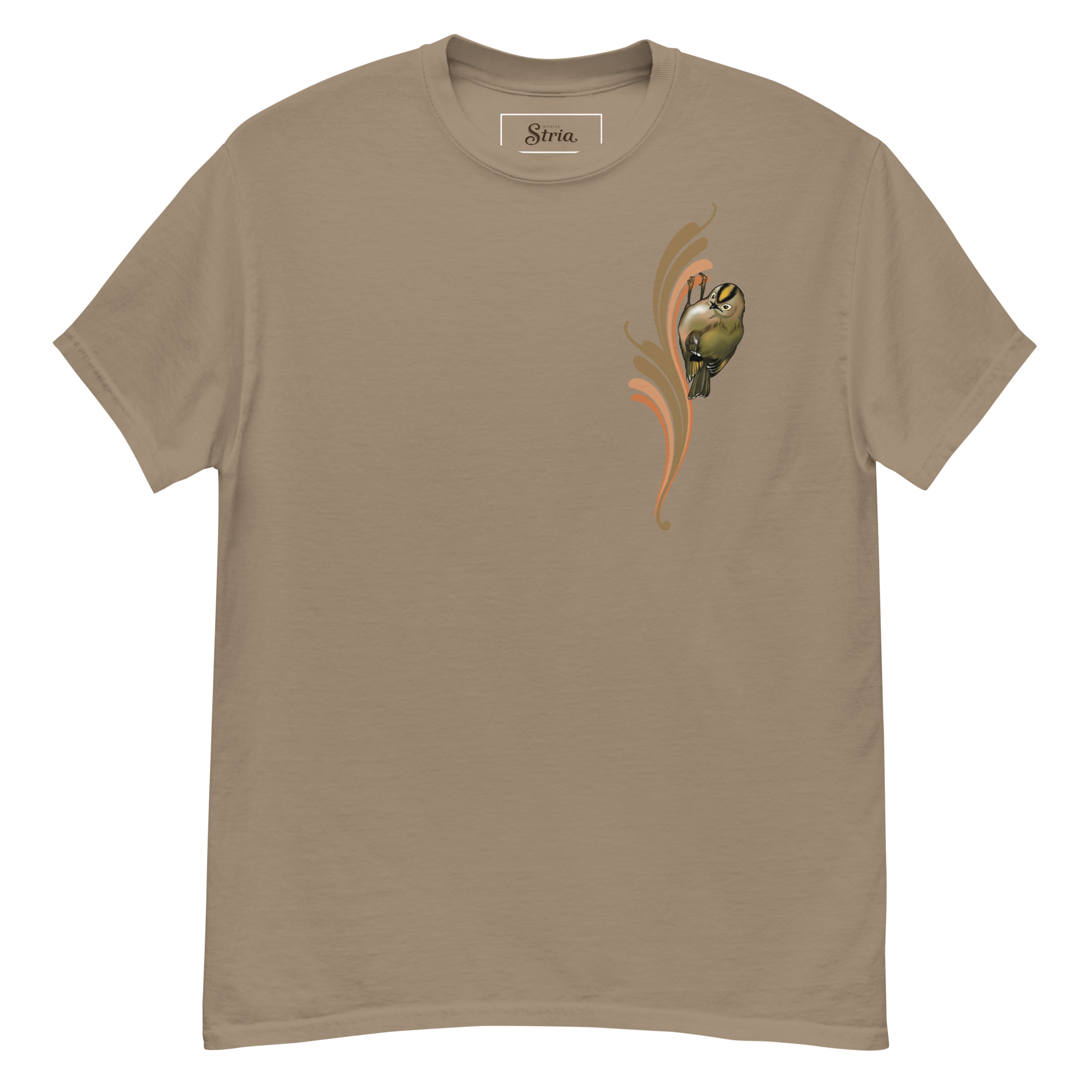 Goldcrest Bird T-Shirt – Minimalist Nature Art Tee | Unisex Cotton Shirt