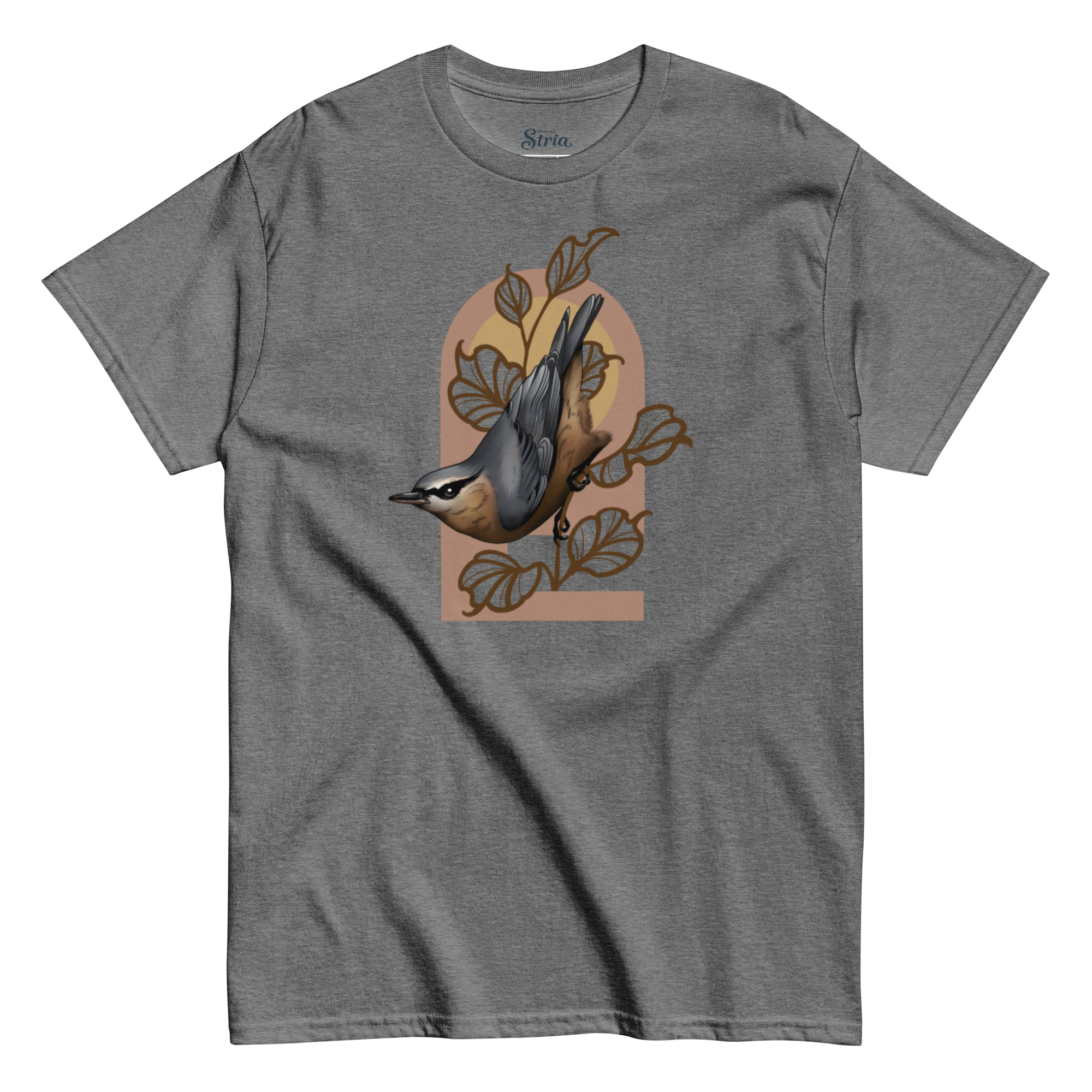 Nuthatch Bird T-Shirt – Minimalist Nature Art Tee | Unisex Cotton Shirt