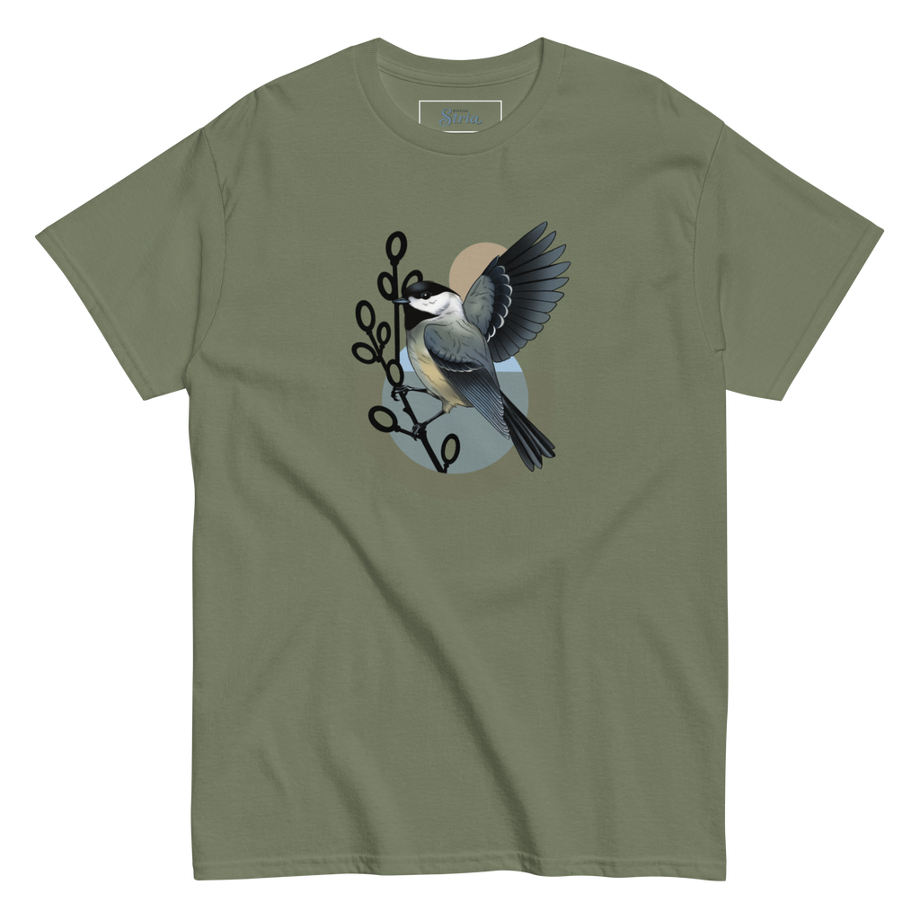 Chickadee Bird T Shirt – Minimalist Nature Art Tee | Unisex Cotton Shirt