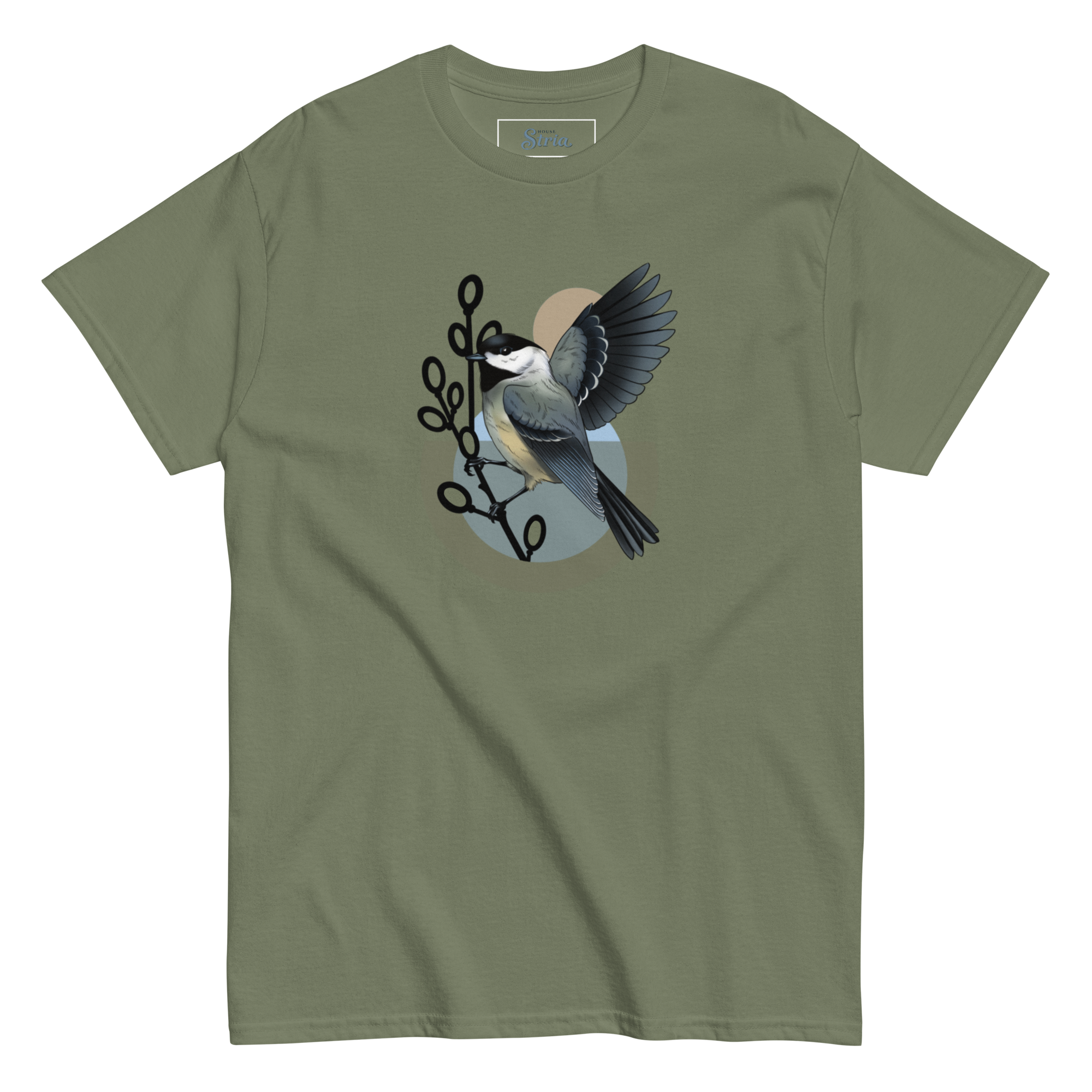 Chickadee Bird T Shirt – Minimalist Nature Art Tee | Unisex Cotton Shirt