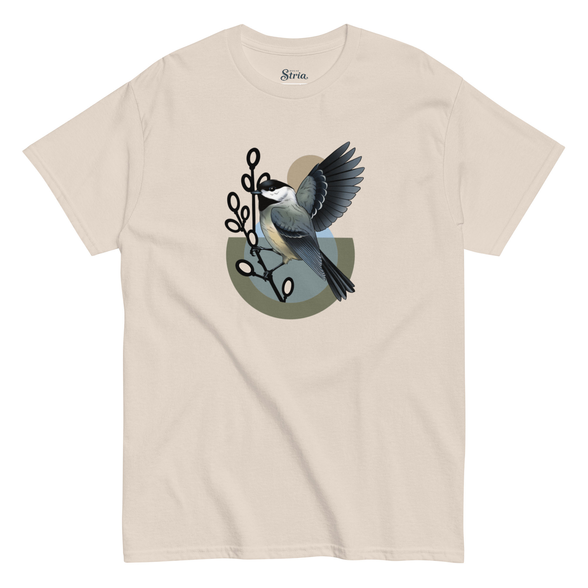 Chickadee Bird T Shirt – Minimalist Nature Art Tee | Unisex Cotton Shirt