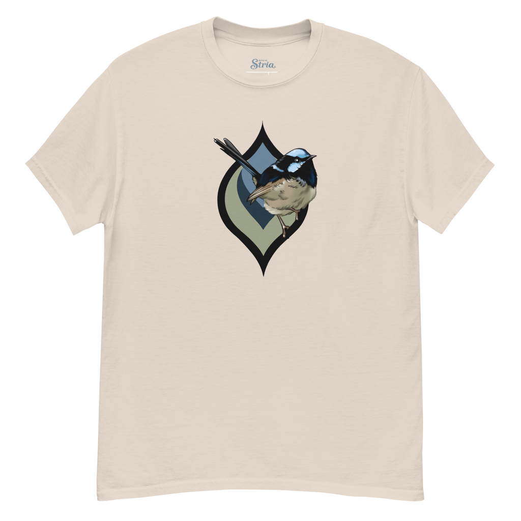 Fairy Wren Bird T-Shirt – Minimalist Nature Art Tee | Unisex Cotton Shirt