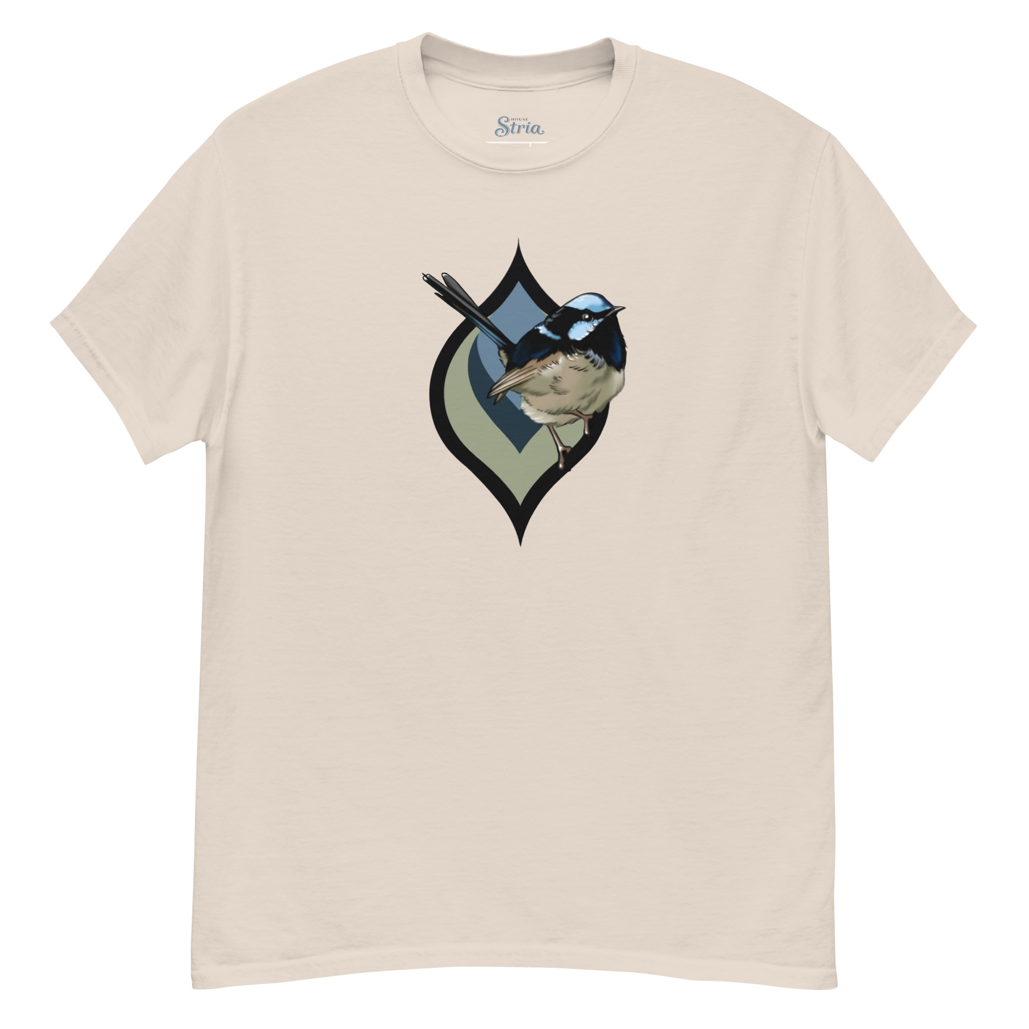 Fairy Wren Bird T-Shirt – Minimalist Nature Art Tee | Unisex Cotton Shirt