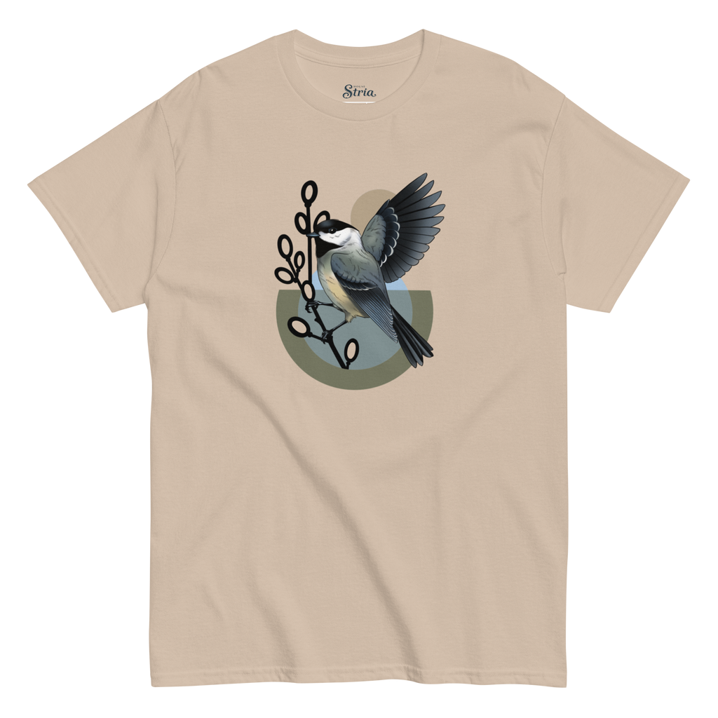 Chickadee Bird T Shirt – Minimalist Nature Art Tee | Unisex Cotton Shirt
