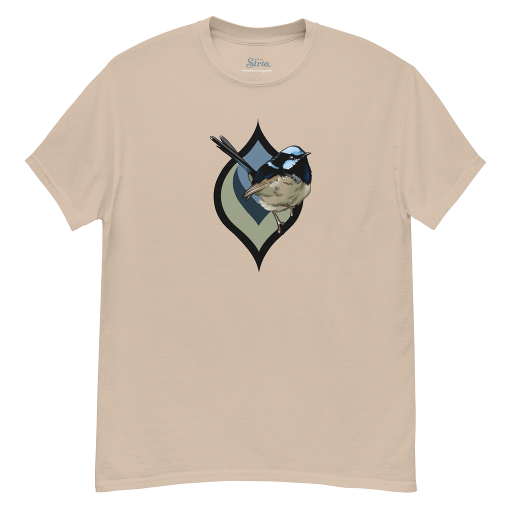 Fairy Wren Bird T-Shirt – Minimalist Nature Art Tee | Unisex Cotton Shirt