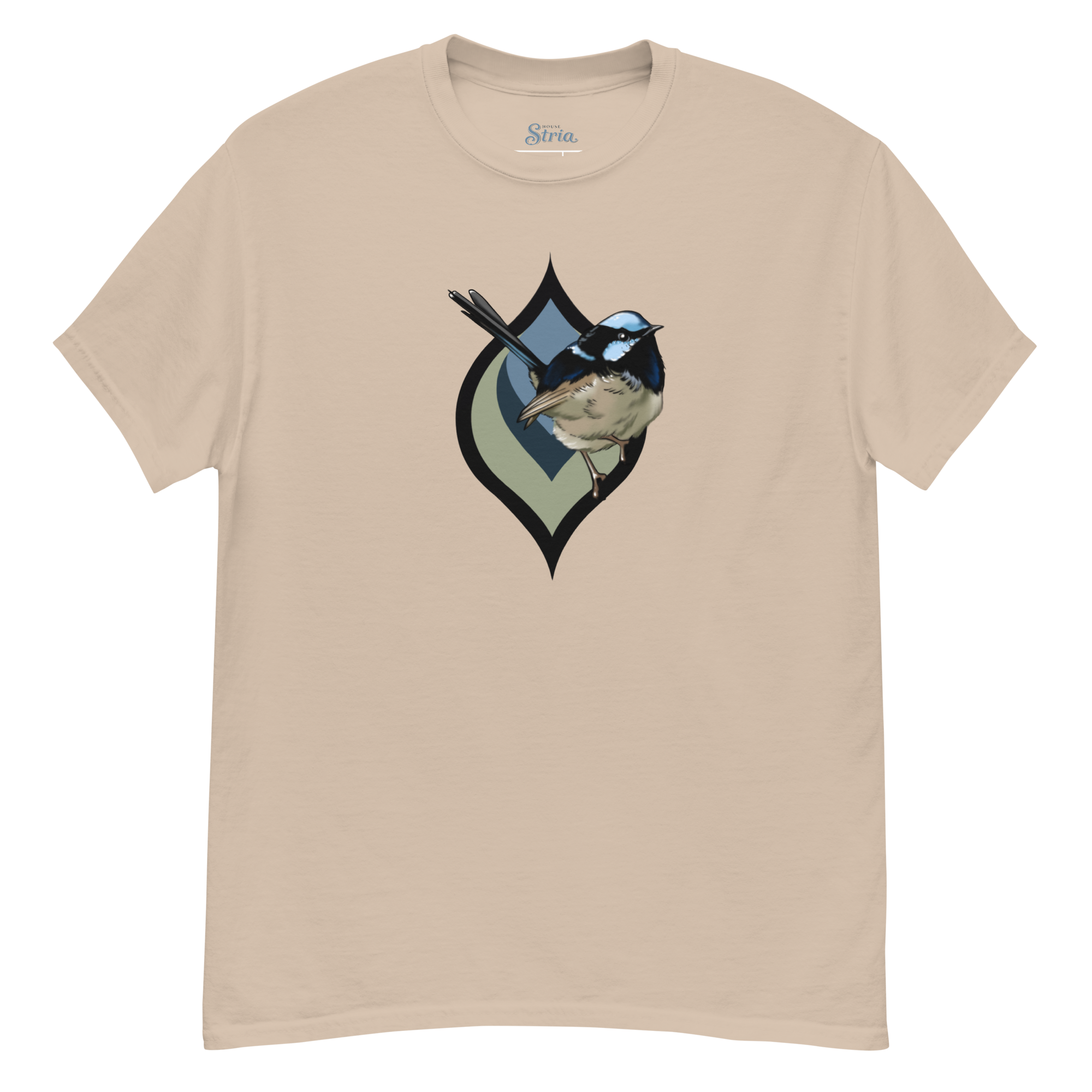 Fairy Wren Bird T-Shirt – Minimalist Nature Art Tee | Unisex Cotton Shirt
