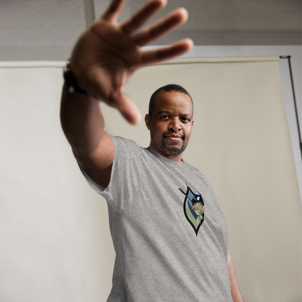 Fairy Wren Bird T-Shirt – Minimalist Nature Art Tee | Unisex Cotton Shirt