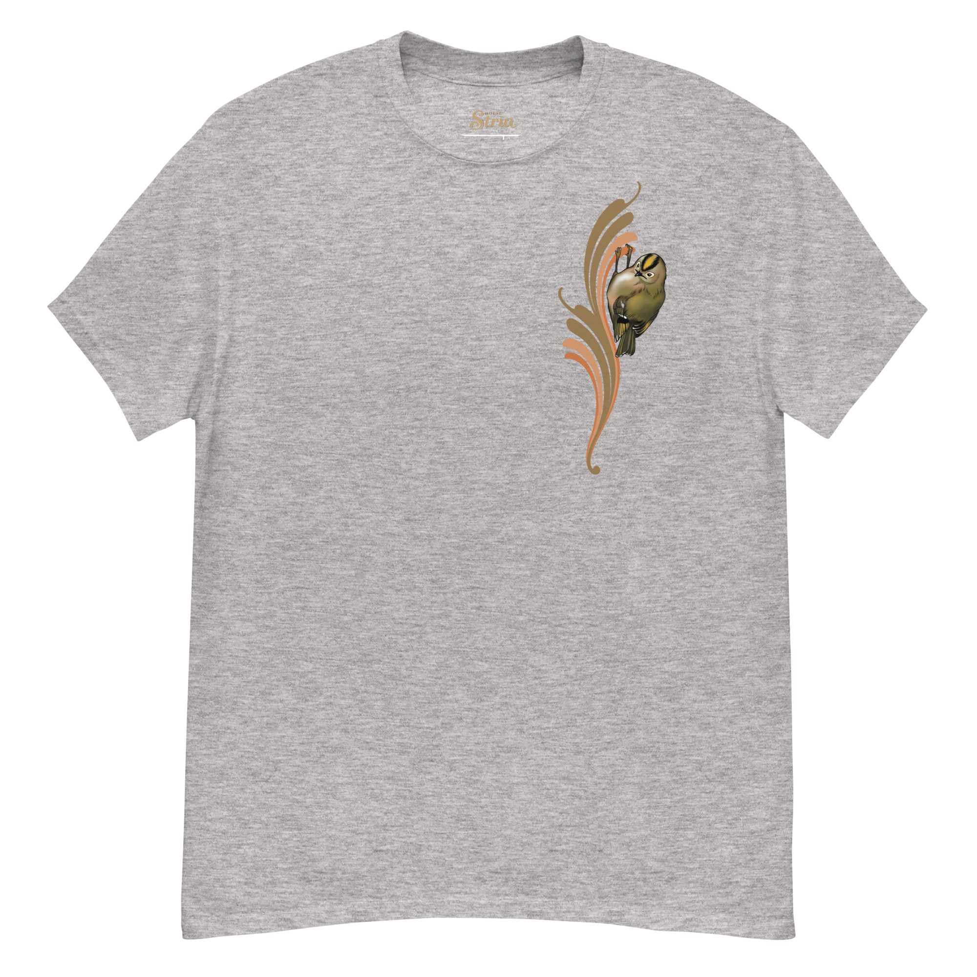 Goldcrest Bird T-Shirt – Minimalist Nature Art Tee | Unisex Cotton Shirt