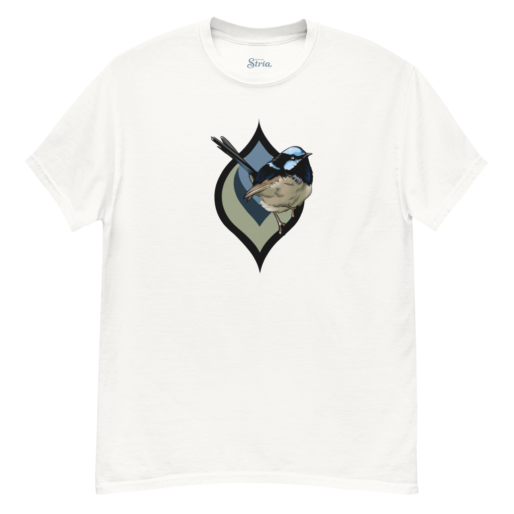 Fairy Wren Bird T-Shirt – Minimalist Nature Art Tee | Unisex Cotton Shirt