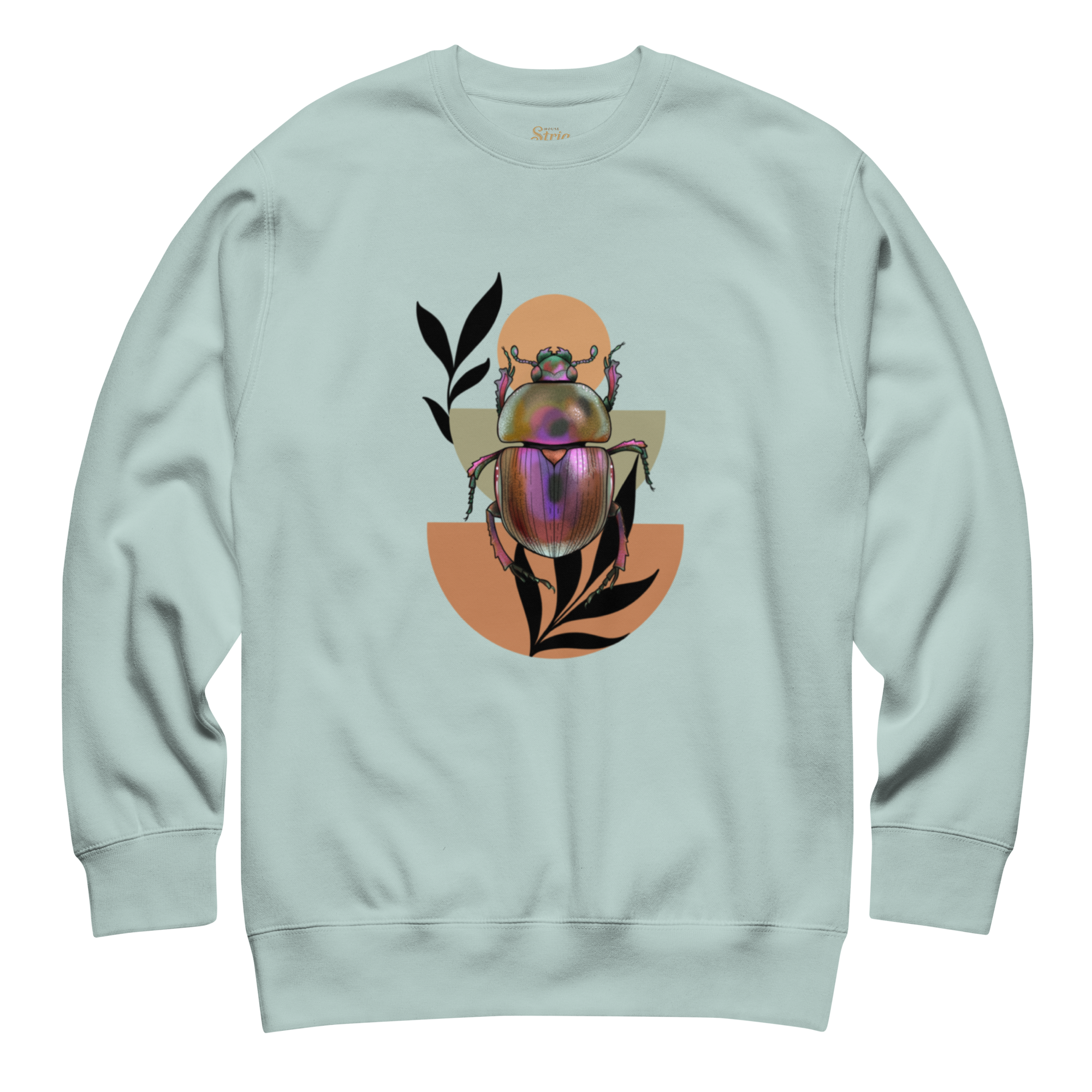 Scarab Beetle – Unisex Botanical Insect Illustration Crewneck