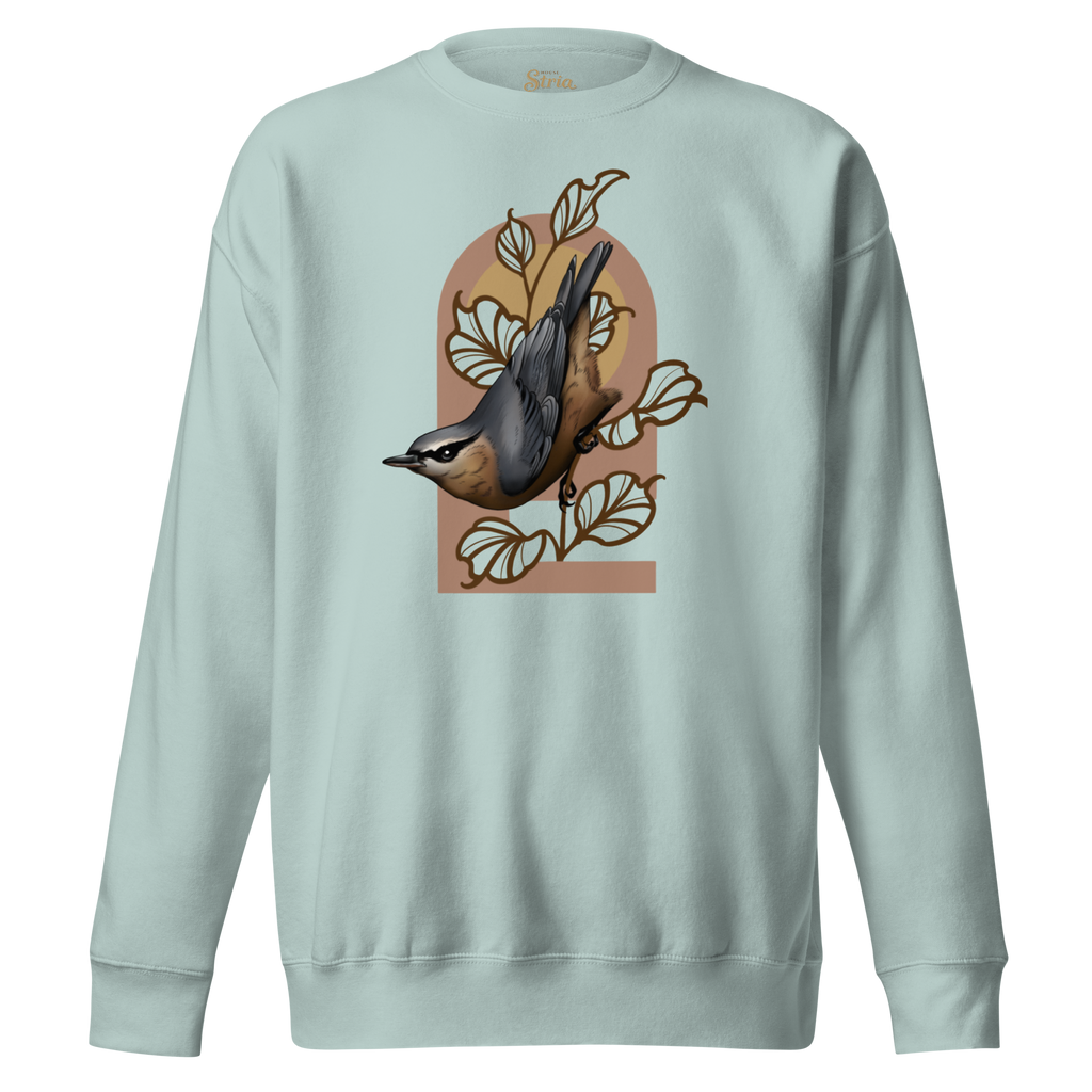 Nuthatch Bird Sweatshirt – Unisex Bird Illustration Crewneck