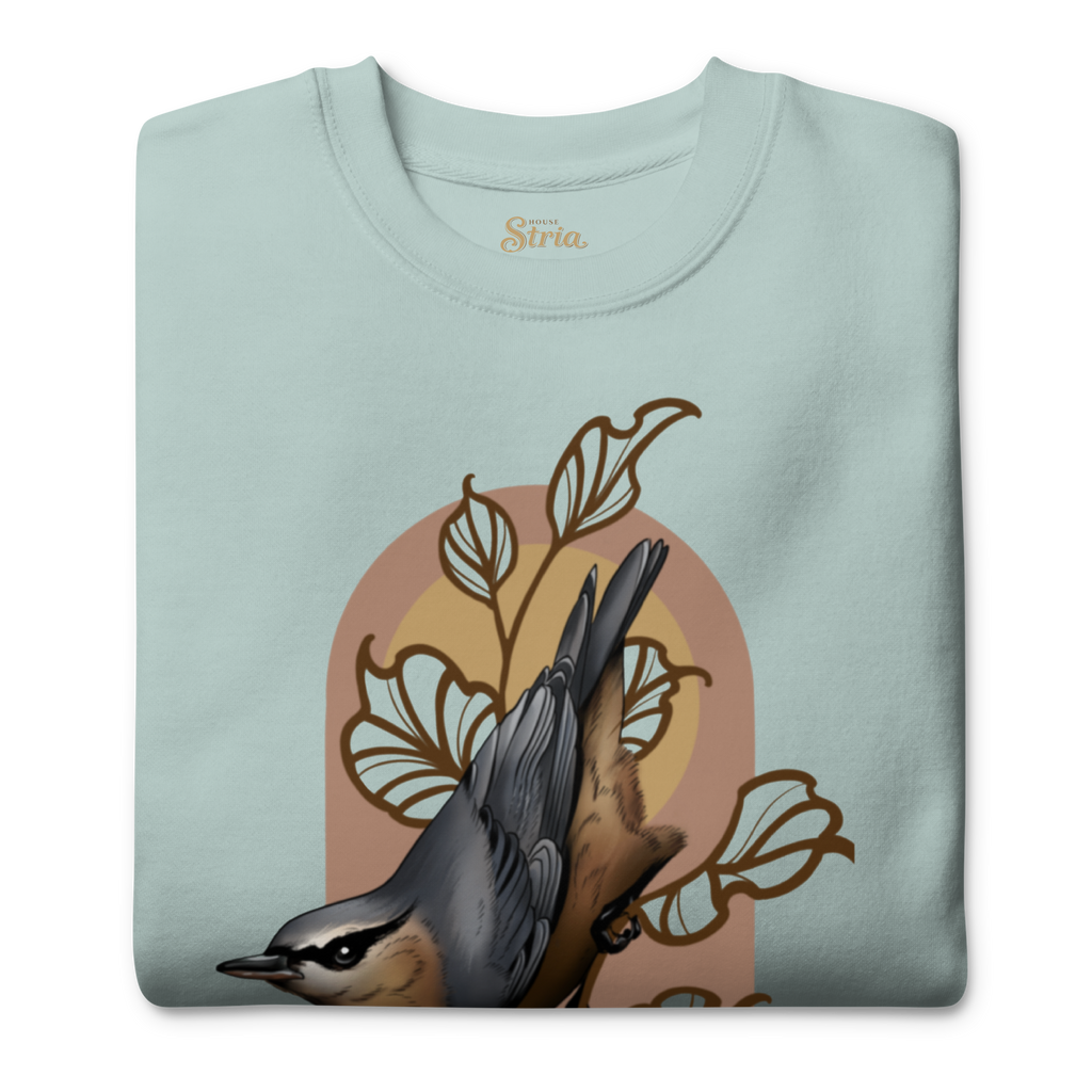 Nuthatch Bird Sweatshirt – Unisex Bird Illustration Crewneck