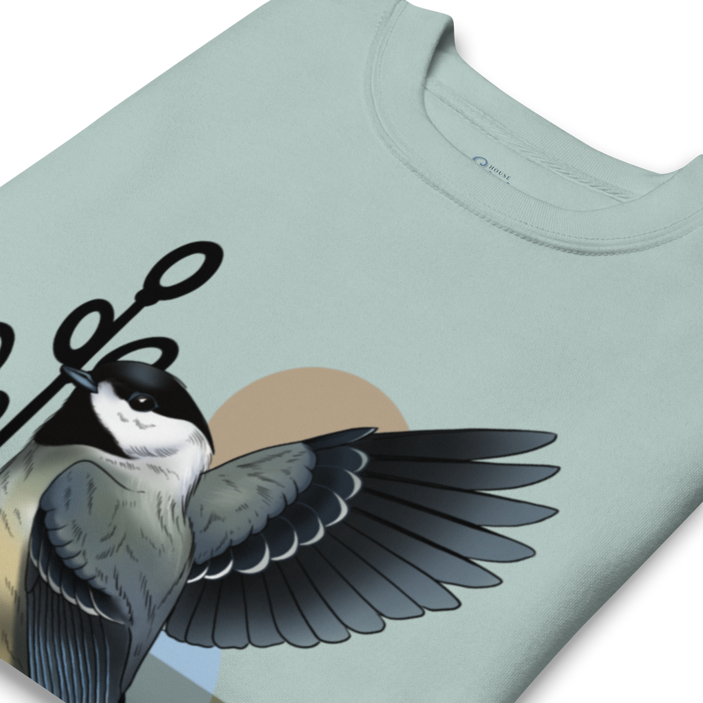 Chickadee Sweatshirt – Unisex Bird Illustration Crewneck
