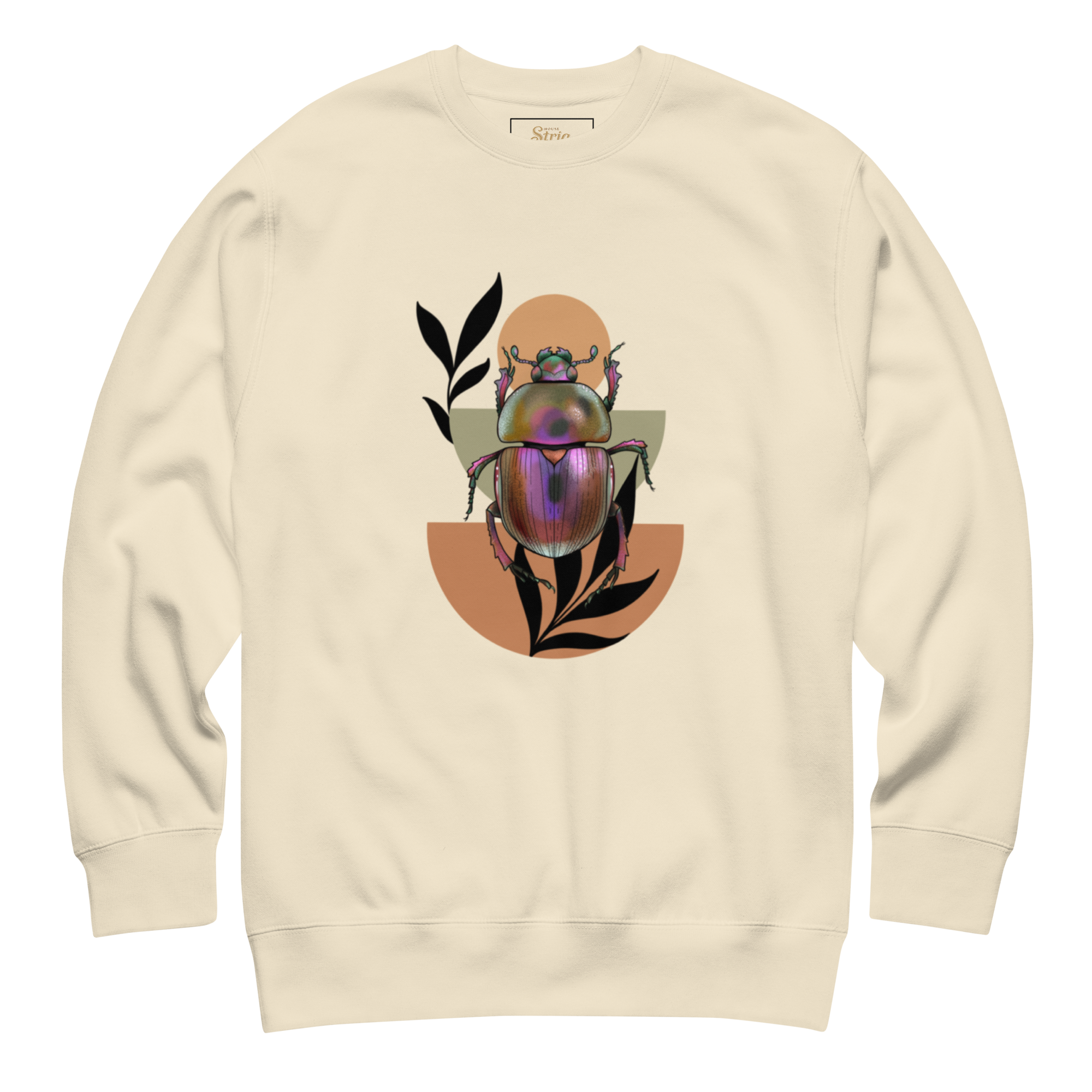 Scarab Beetle – Unisex Botanical Insect Illustration Crewneck