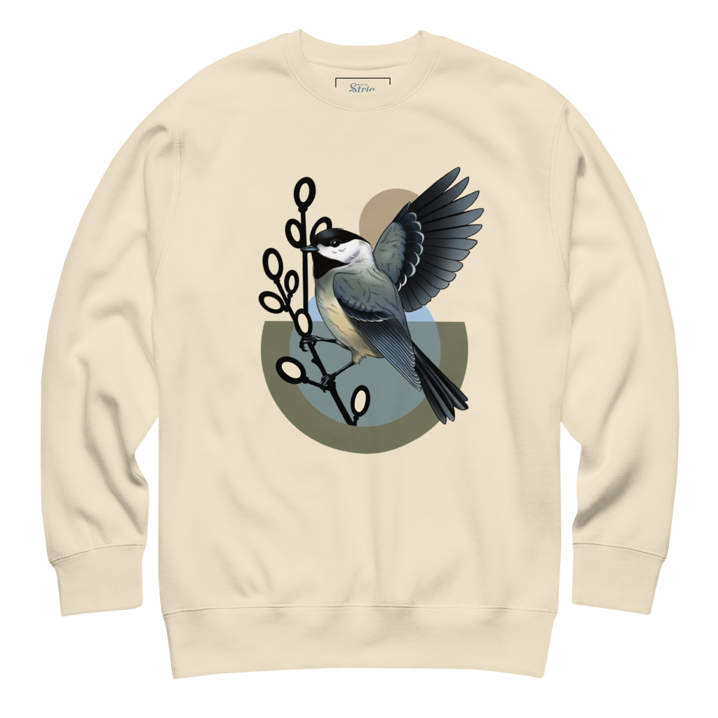Chickadee Sweatshirt – Unisex Bird Illustration Crewneck