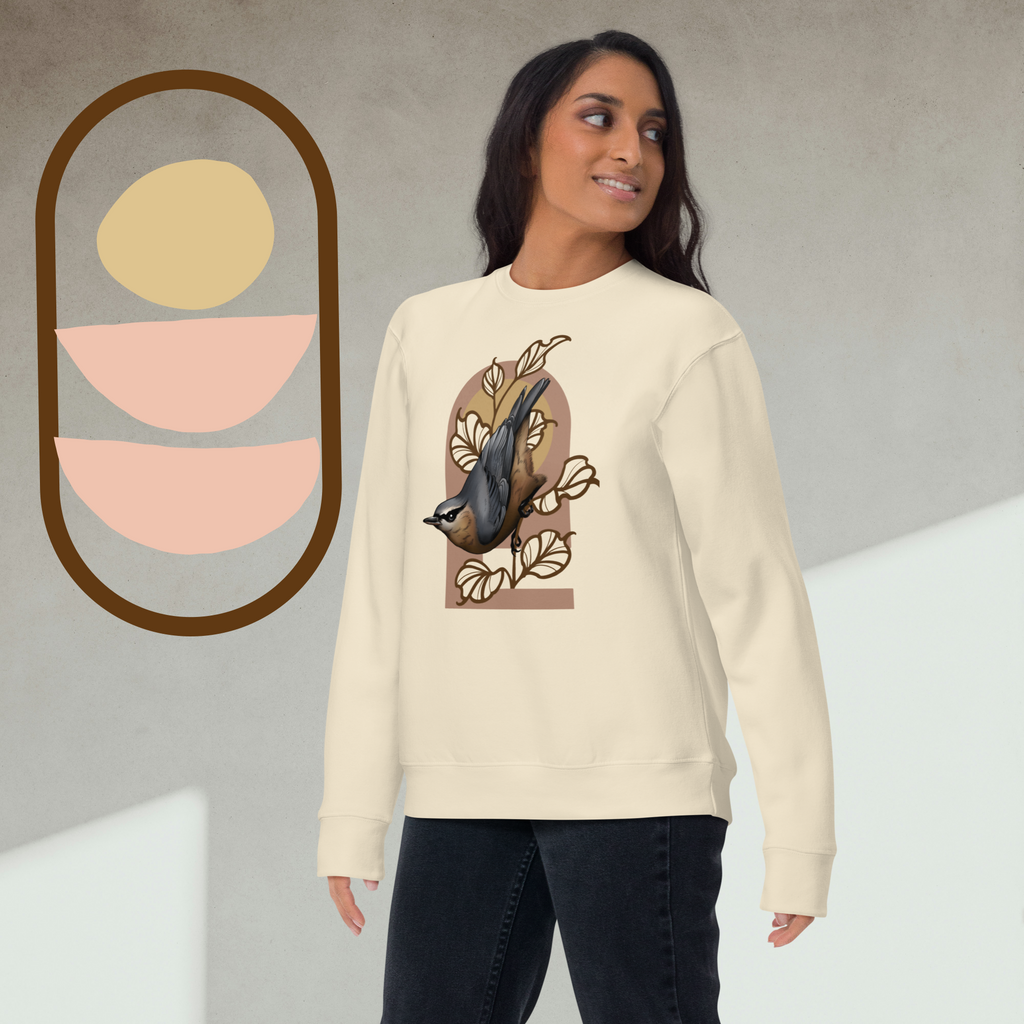Nuthatch Bird Sweatshirt – Unisex Bird Illustration Crewneck