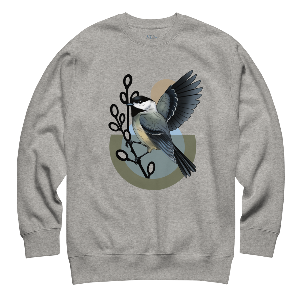 Chickadee Sweatshirt – Unisex Bird Illustration Crewneck