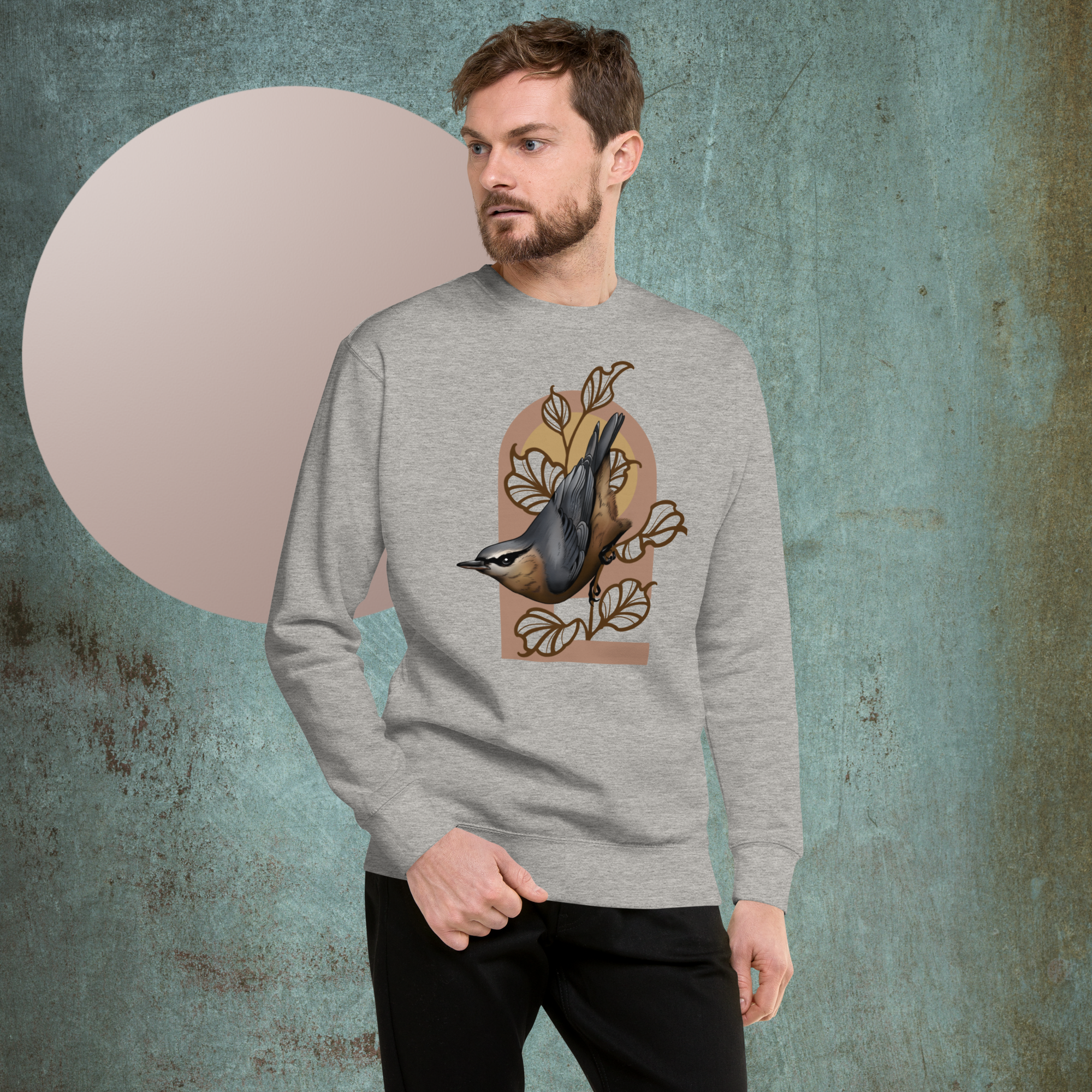 Nuthatch Bird Sweatshirt – Unisex Bird Illustration Crewneck