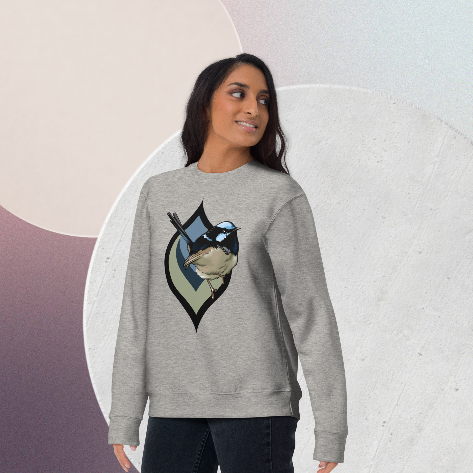 Fairy Wren Sweatshirt – Unisex Bird Illustration Crewneck