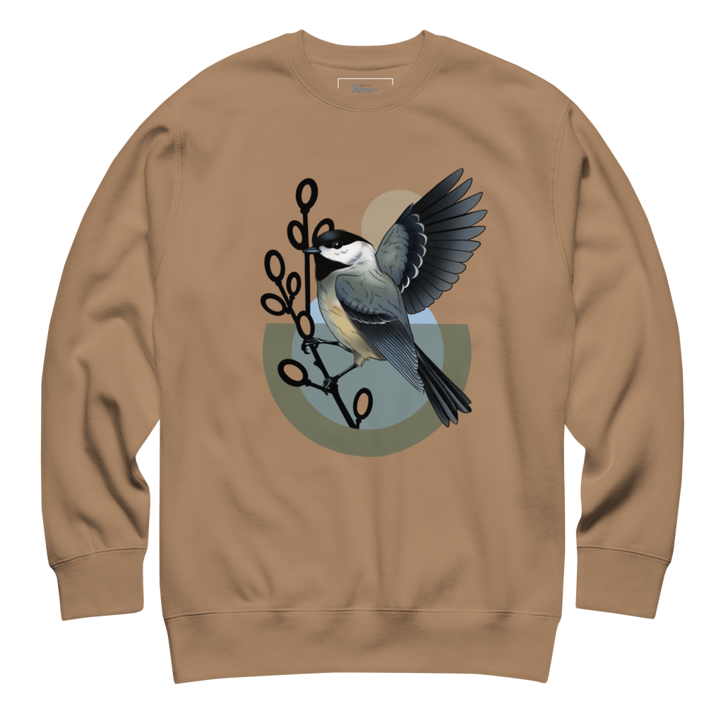 Chickadee Sweatshirt – Unisex Bird Illustration Crewneck