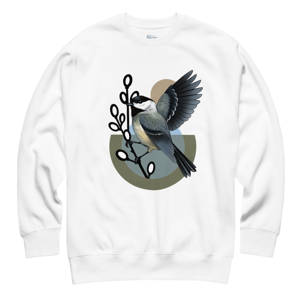 Chickadee Sweatshirt – Unisex Bird Illustration Crewneck