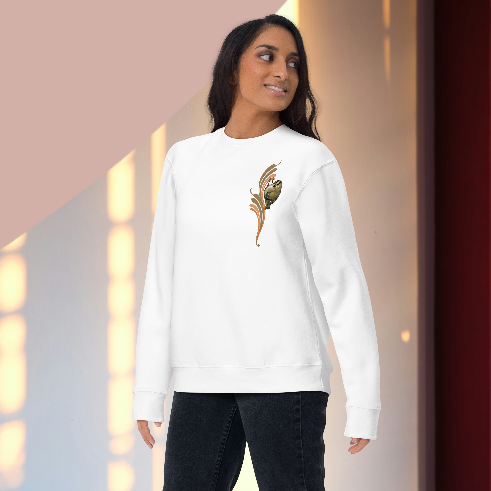 Goldcrest Sweatshirt – Unisex Small Bird Illustration Crewneck